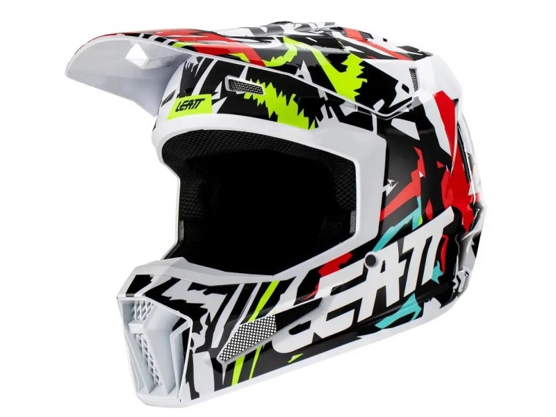 Шлем LEATT Helmet Moto 3.5 + Goggle [Zebra]